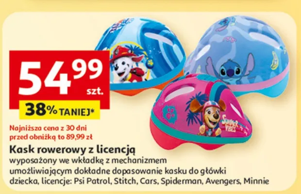 Kask rowerowy z licencją promocja w Auchan