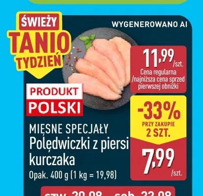 Polędwiczki z piersi kurczaka Mięsne Specjały promocja w Aldi