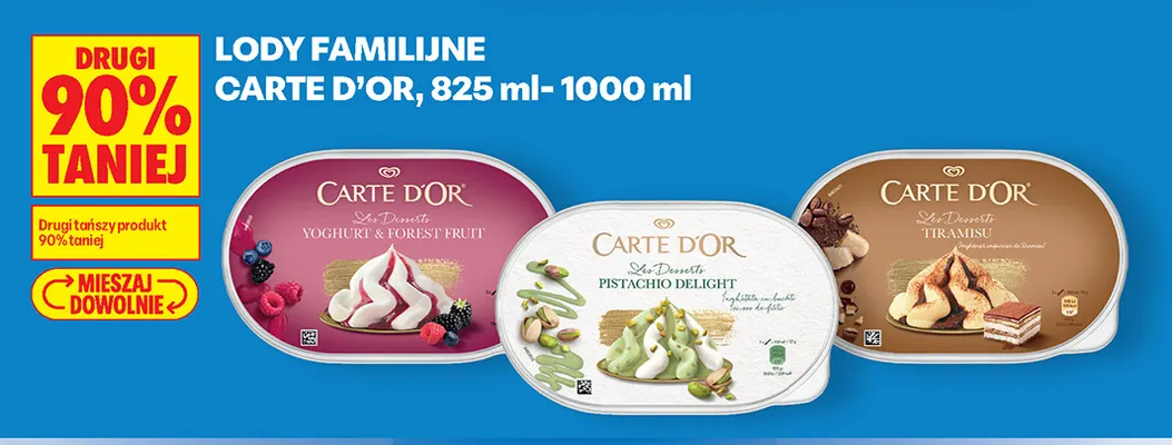 Lody familijne Carte D'Or Pistachio Delight promocja w Biedronka