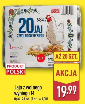 Jaja z wolnego wybiegu M promocja w Aldi