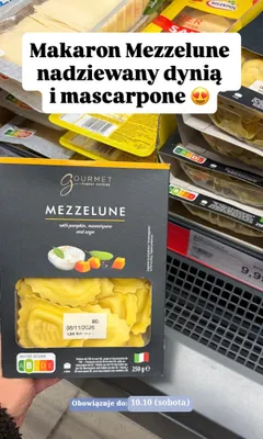 Makaron Mezzelune z dynią, mascarpone i szałwią Gourmet Finest Cuisine promocja w Aldi