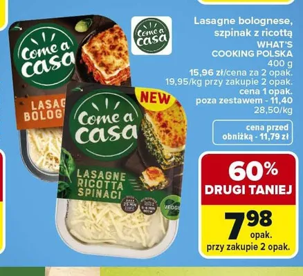 Lasagne szpinak z ricottą What's Cooking Polska promocja w Carrefour