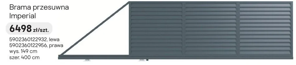 Brama przesuwna Imperial lewa promocja w Castorama