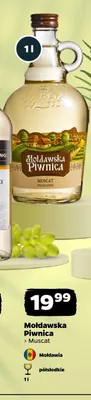 Wino białe półsłodkie Mołdawska Piwnica Muscat promocja w Netto