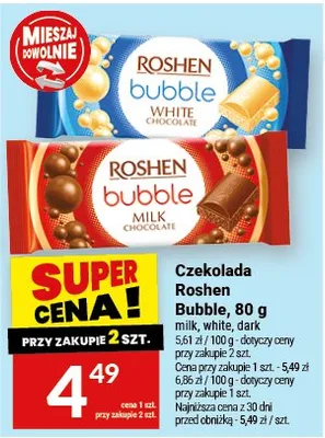 Czekolada Roshen Bubble, 80g promocja w Twój Market