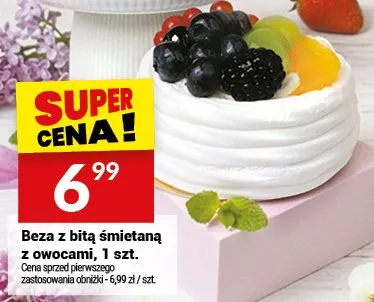 Beza z bitą śmietaną z owocami promocja w Twój Market