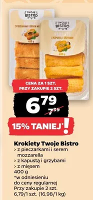 Krokiety z pieczarkami i serem mozzarella promocja w Netto