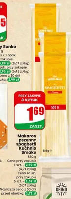 Makaron pszenny spaghetti Kuchnia Smaku promocja w Dino