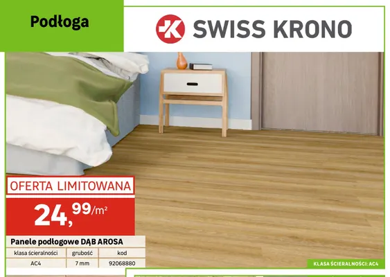 Panele podłogowe Dąb Arosa Swiss Krono promocja w Leroy Merlin