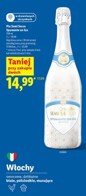 Wino musujące Piu Semi Secco Spumante on Ice promocja w Lidl