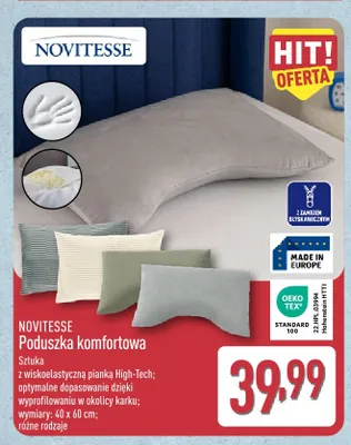 Poduszka komfortowa Novitesse promocja w Aldi