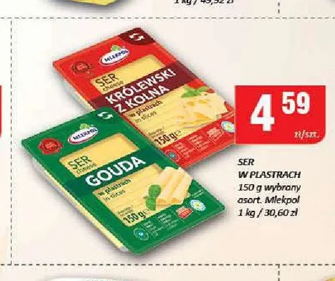 Ser w plastrach Mlekpol promocja w Chorten