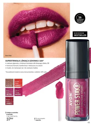Lśniąca szminka w płynie Avon Power Stay High Voltage Spark Cherry Charge promocja w AVON