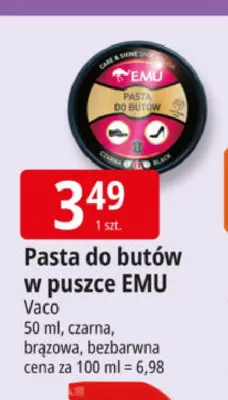 Pasta do butów w puszce czarna EMU promocja w Leclerc