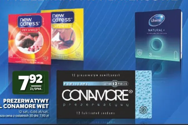 Prezerwatywy Conamore Wet 12-pak promocja w Stokrotka