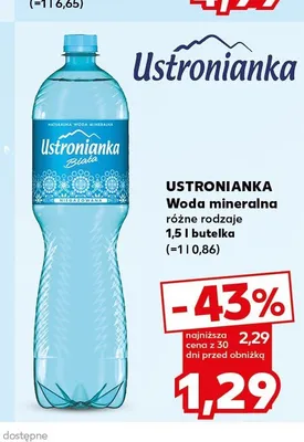 Woda mineralna Ustronianka Biała niegazowana promocja w Kaufland
