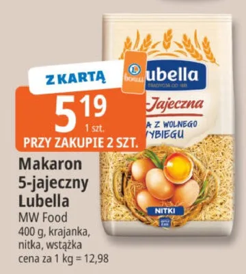 Makaron 5-jajeczny Lubella nitka promocja w Leclerc
