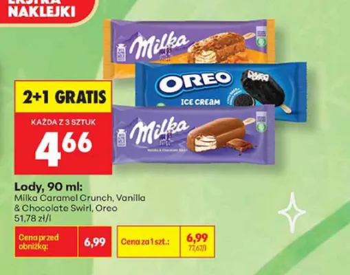 Lody Milka Vanilla & Chocolate Swirl promocja w Biedronka