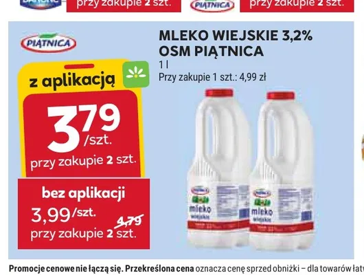 Mleko wiejskie Piątnica 3,2% promocja w Stokrotka