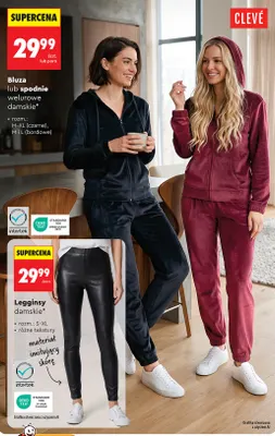 Bluza welurowa damska Clevé promocja w Biedronka