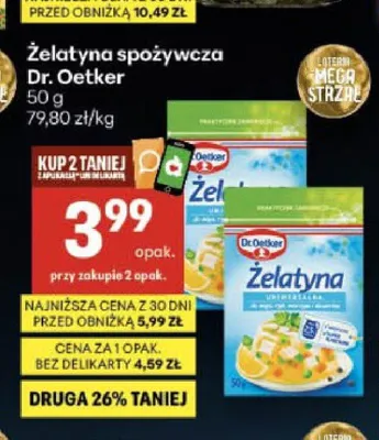 Żelatyna spożywcza Dr. Oetker promocja w Delikatesy Centrum