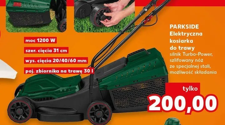 Elektryczna kosiarka do trawy Parkside promocja w Kaufland