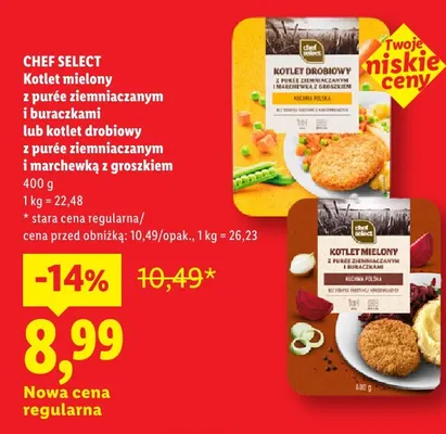 Kotlet mielony z purée ziemniaczanym i buraczkami Chef Select promocja w Lidl