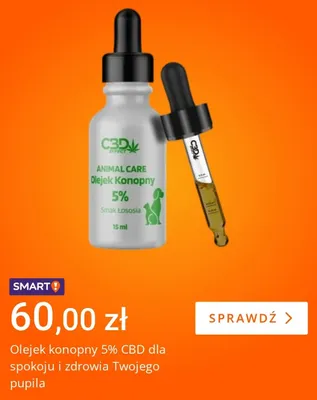 Olejek konopny 5% CBD smak łososia dla zwierząt CBD Effect promocja w Allegro