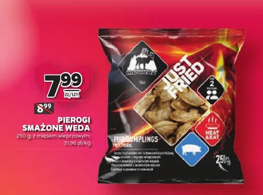 Pierogi smażone z mięsem wieprzowym Weda promocja w Stokrotka