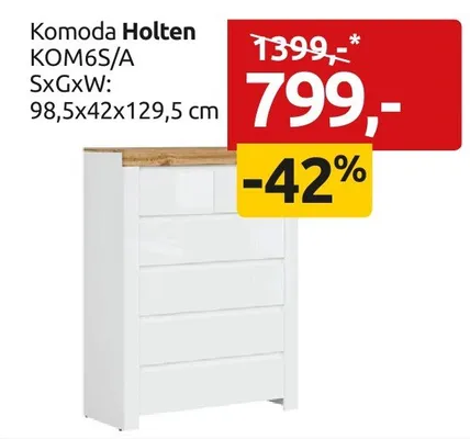 Komoda Holten KOM6S/A promocja w Black Red White