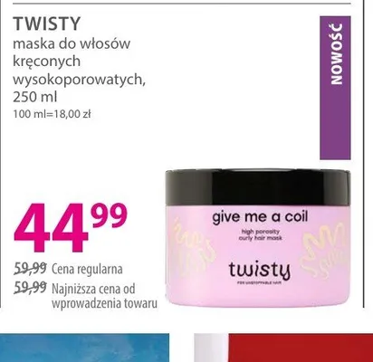 Maska do włosów kręconych wysokoporowatych TWISTY promocja w Hebe