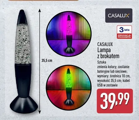 Lampa z brokatem Casalux promocja w Aldi