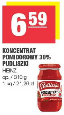 Koncentrat pomidorowy 30% Pudliszki promocja w SPAR