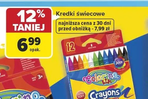 Kredki świecowe Colorino promocja w Carrefour