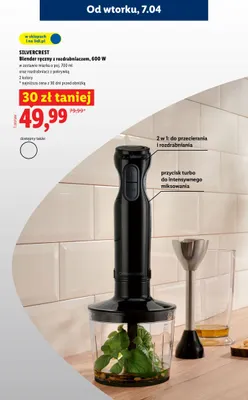 Blender ręczny z rozdrabniaczem 600W promocja w Lidl