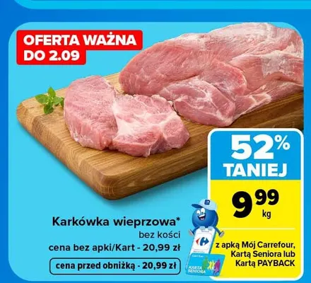 Karkówka wieprzowa bez kości promocja w Carrefour Market