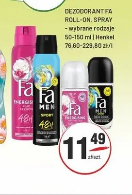 Dezodorant Fa Men Sport spray promocja w Sedal