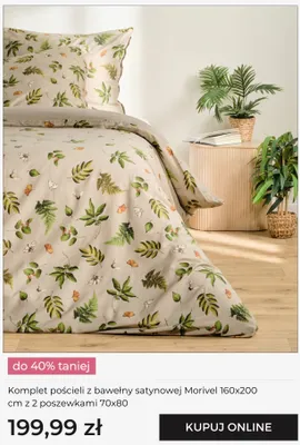 Komplet pościeli z bawełny satynowej Morivel 160x200cm z 2 poszewkami 70x80 promocja w home&you