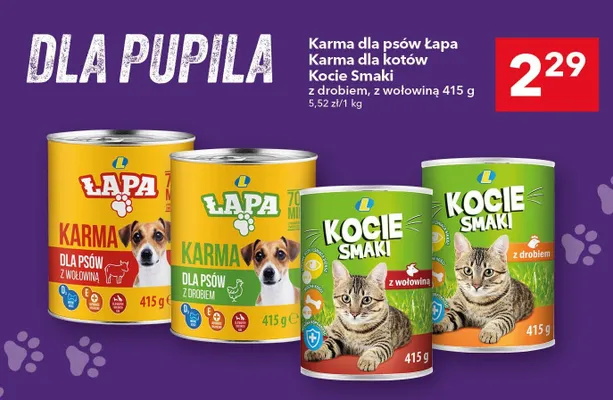 Karma dla kotów Kocie Smaki z wołowiną promocja w LEWIATAN