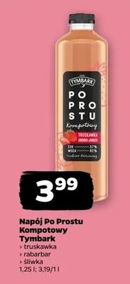 Napój Po Prostu Kompotowy Tymbark truskawka rabarbar śliwka promocja w Netto