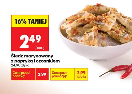 Śledź marynowany z papryką i czosnkiem promocja w Biedronka