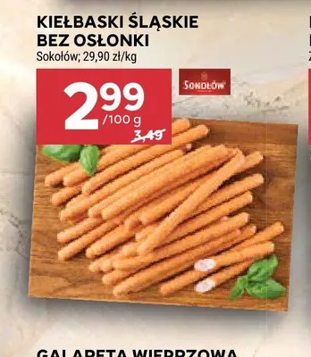 Kiełbaski śląskie bez osłonki Sokołów promocja w Stokrotka