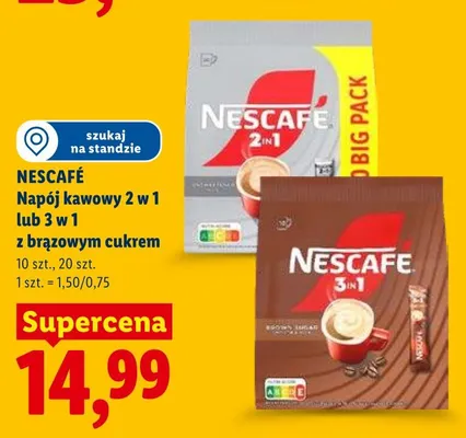 Nescafé Napój kawowy 2 w 1 lub 3 w 1 z brązowym cukrem promocja w Lidl