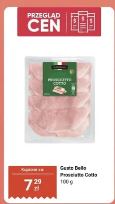 Szynka Gusto Bello Prosciutto Cotto 100 g promocja w Biedronka
