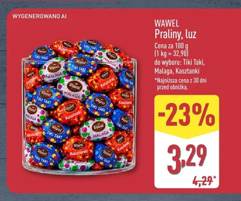 Praliny Wawel Tiki Taki promocja w Aldi
