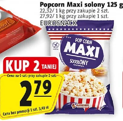 Popcorn Maxi solony 125 g promocja w Prim Market