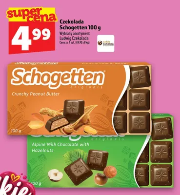 Czekolada Schogetten Alpine Milk Chocolate with Hazelnuts promocja w TOPAZ