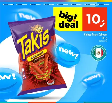 Chipsy Takis Kaboom promocja w Dealz