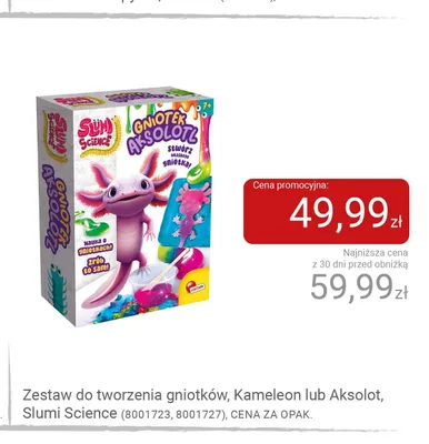 Zestaw do tworzenia gniotków Aksolotl Slumi Science Lisciani promocja w Smyk