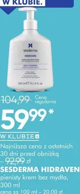 Pienisty krem bez mydła Hidraven Sesderma promocja w Super-Pharm